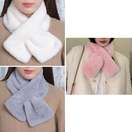 Zcargel Winter Thick Warm Fur Scarf,Collar Scarf Women's Rabbit Faux Women Plush women's neck warmer fur scarf4