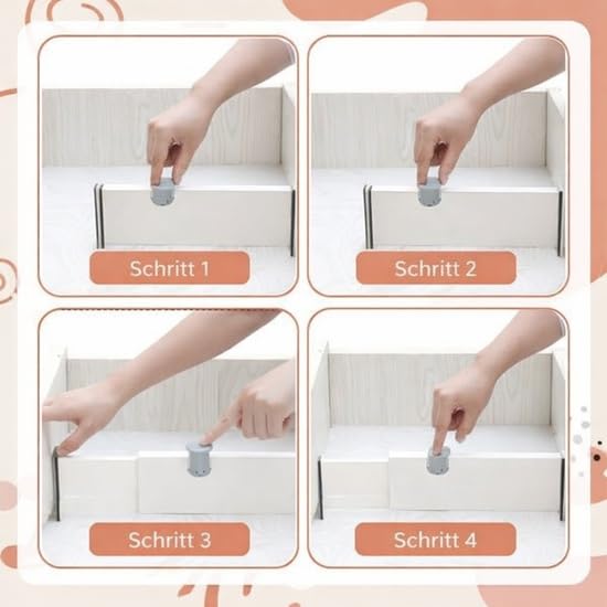 Schubladenteiler 12er-Set – verstellbar 28–43 cm – 10 cm hoch – Weiß