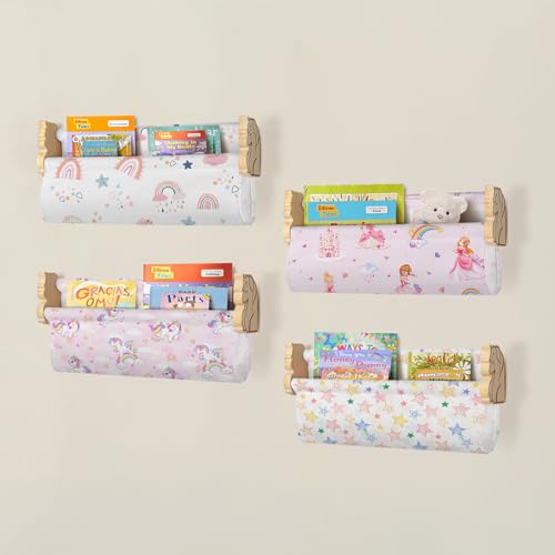 Decalsweet Wandregal Kinderzimmer 4er Set Einhorn Design