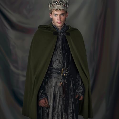Medieval Hooded Cloak Renaissance Cape for Men and Women Halloween Costume4