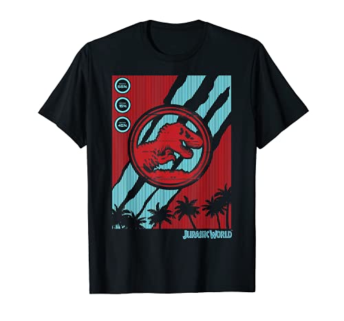Jurassic World Two Logo Tech Screen Glitch T-Shirt