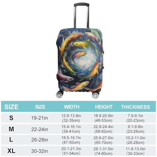Rainbow Trout Fish Universes Galaxy Luggage Covers Washable Travel Suitcase Cover Elastic Baggage Protector2