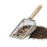 Genérico Setaccio per concime - Setaccio da terra a prova di ruggine in acciaio con foro da 0,11 pollici, pala da giardino resistente, attrezzatura di filtraggio del terreno a maglia fine | AC