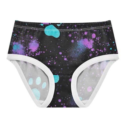 Neon Paws Black Undies for Toddler Girls, Underwear for Girls, 2T–8 Years