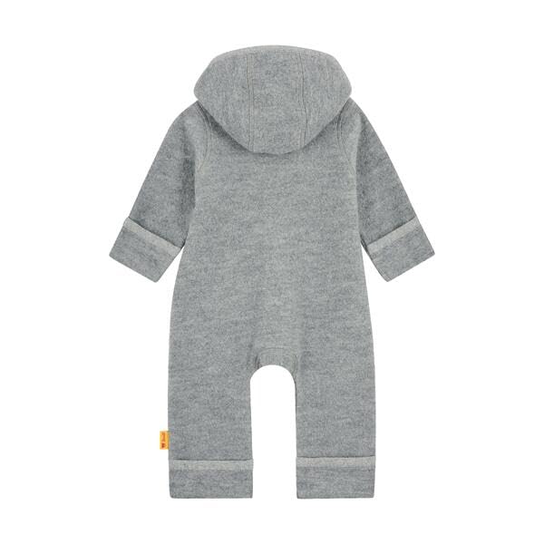 Steiff Strampler langarm EU Größe 86 limestone melange, Baby-Strampler, langarm Strampelanzug für Babys, Body langärmelig Einteiler, weicher und bequemer Wickel-Strampler, waschmaschinenfest