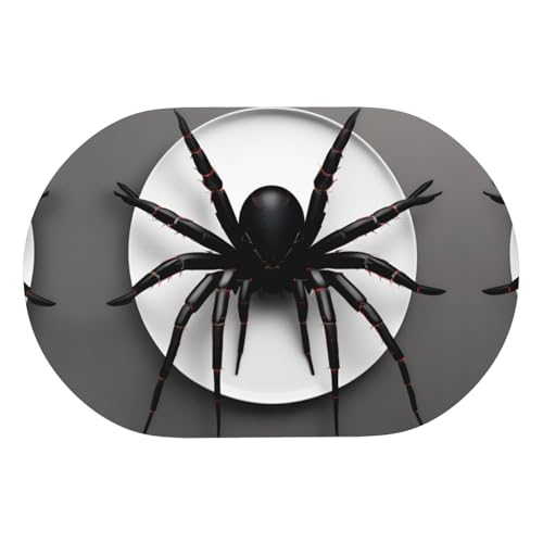 Tapis de douche antidérapant à séchage rapide araignée noire - 8