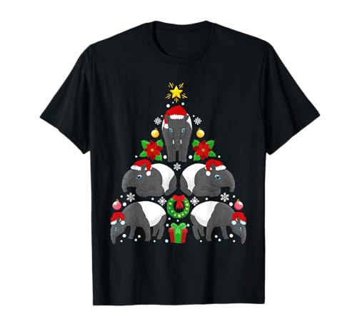 Tapir Christmas Tree Christmas Animal Gifts T-Shirt