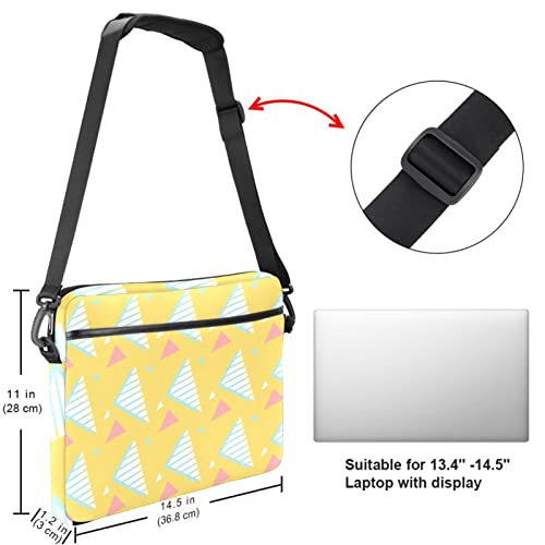 Bolso bandolera de hombro multicolor-12 maletín laptop 14.5 pulgadas funda portátil amarillo 5