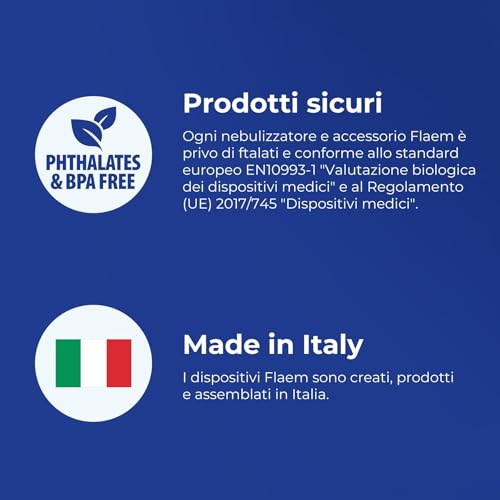 Flaem, Kit Completo Accessori Aerosol, Ampolla RF7 Dual Speed, Mascherina Adulto, Mascherina Pediatrica, Boccaglio, Elastico, Tubetto 1 Mt. Compatibile con Tutti gli Aerosol a Pistone Flaem - 6
