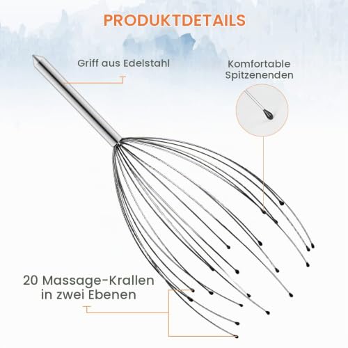 URAQT Kopfmassage Spinne mit 20 Fingern, Kopfmassagegerät(3 Set) – Ansicht 4