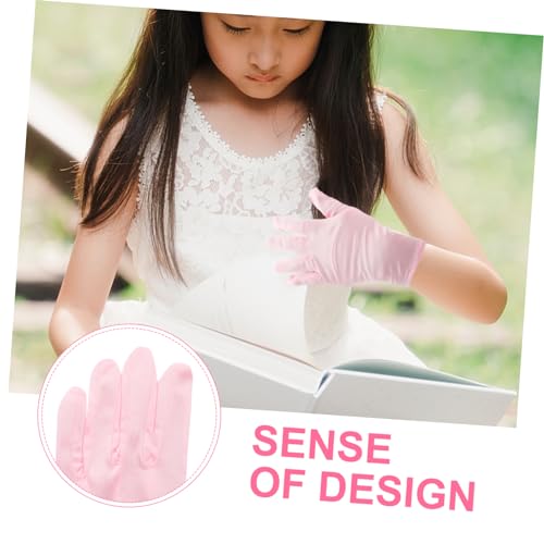 3 Pairs Dress Skirt Gloves Elegant Decorative Party Supplies for Pink White Blue Material for Wedding Flower Girl Ballet Dance and Photography Props4