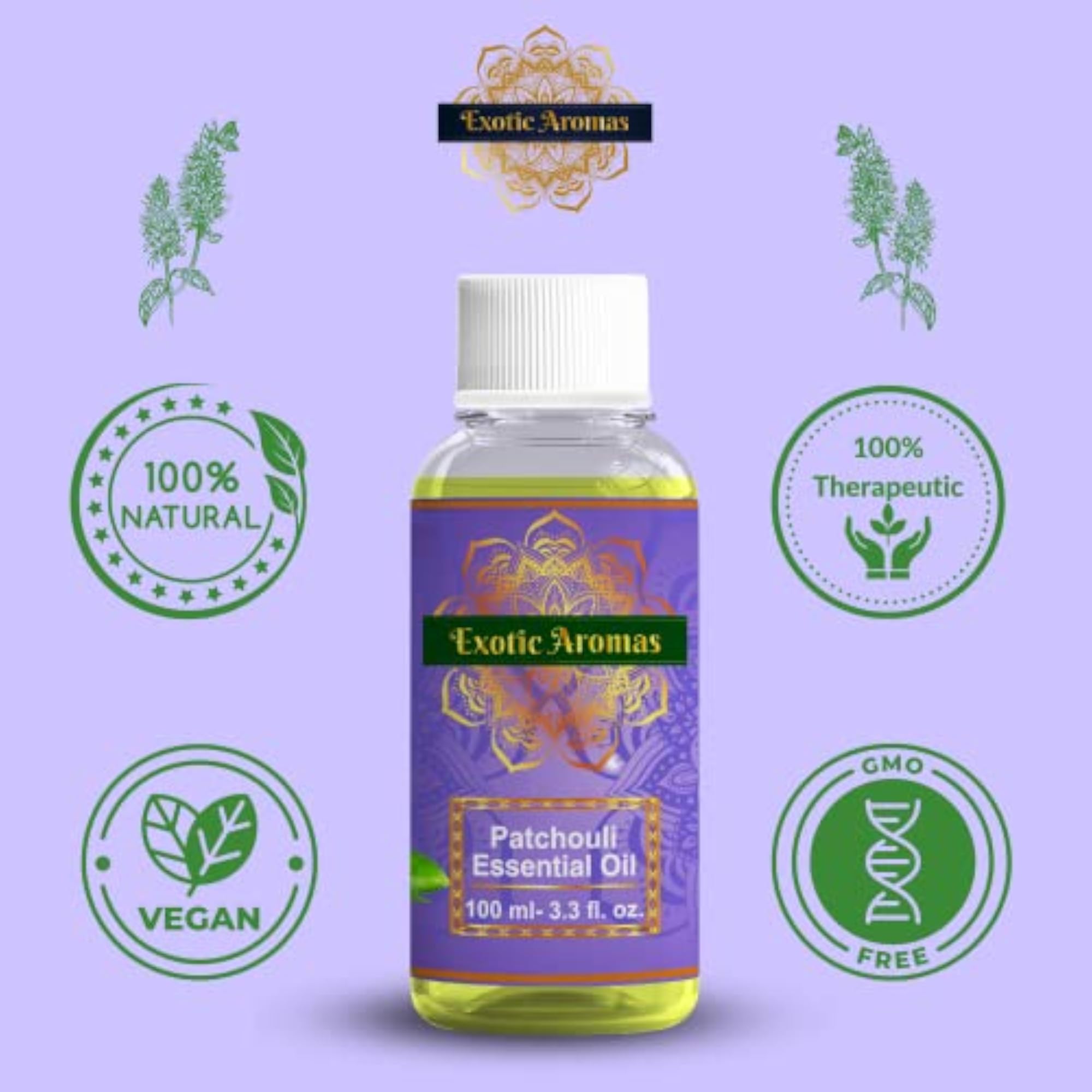 Exotic Aromas Patchouli Essential Oil, 100 ml