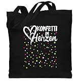 Baumwolltaschen sind der letzte Schrei: Die Stofftasche mit langen Henkeln ist mit 42 x 38 cm eine große Tasche mit viel Platz zum Einkaufen – Witzige Motive runden die Jutetasche aus 100% Baumwolle ab