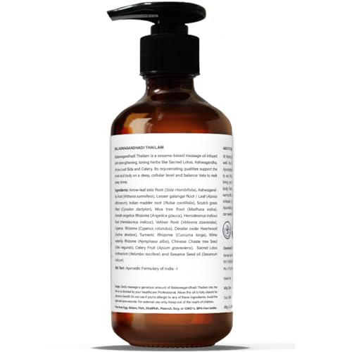 Kerala Ayurveda Balaswagandhadi Thailam - Ayurvedic Massage Oil for Body with Ashwagandha - Balances Vata and Pitta, Calms Mind, Nourishes Body & Tones Muscles, 6.76 Fl Oz - Image 5