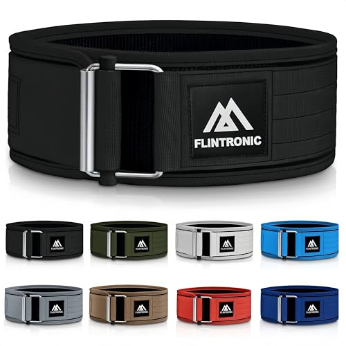 flintronic Cinturón de Levantamiento de Pesas, 4” Gimnasio Cinturón Musculacion Levantamiento de Pesas, Soporte Lumbar Acolchado, para Levantamiento de Pesas, Sentadillas, Entrenamiento de Gimnasio