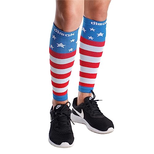 dimok Calf Compression Sleeves Pair - Leg Compression Socks for Calves Running Women Men - Best for Shin Splint Muscle Pain Better Circulation