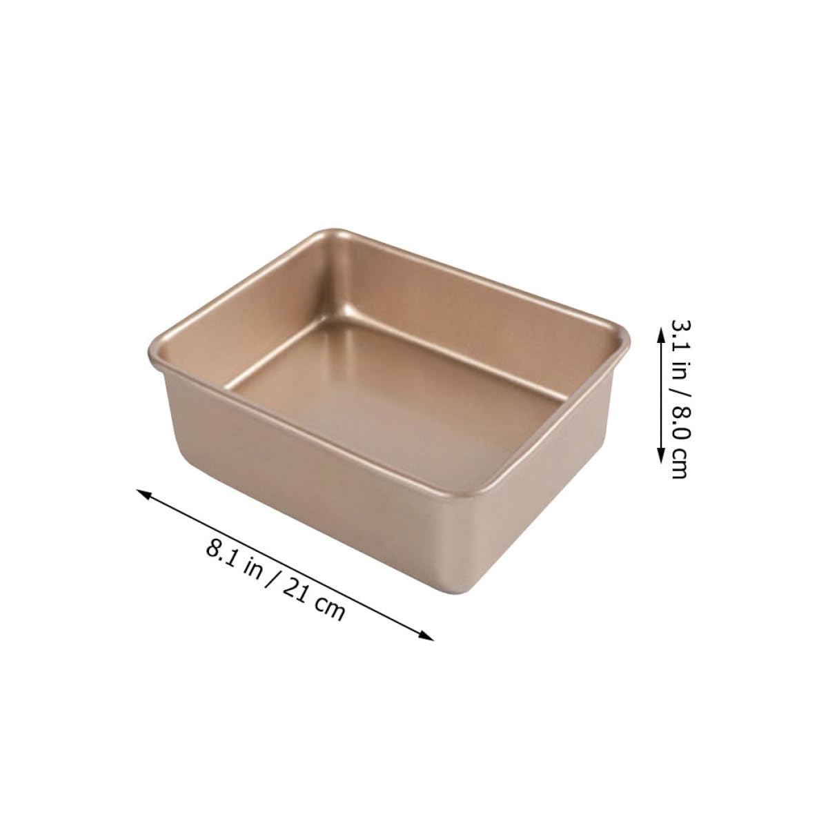 DOITOOL Teglia Quadrata Antiaderente per Torte in Acciaio Inox Oro