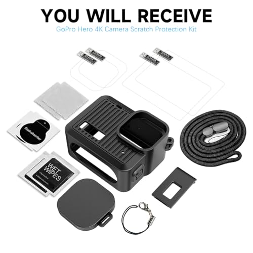 Image of ZORBES for GoPro Hero 4K Silicone Case Cover,Silicone Camera Shield & HD Tempered Glass Lens Screen Protectors for Gopro Hero 4K Camera,Anti-Scratch Case Covers Accessories Kit