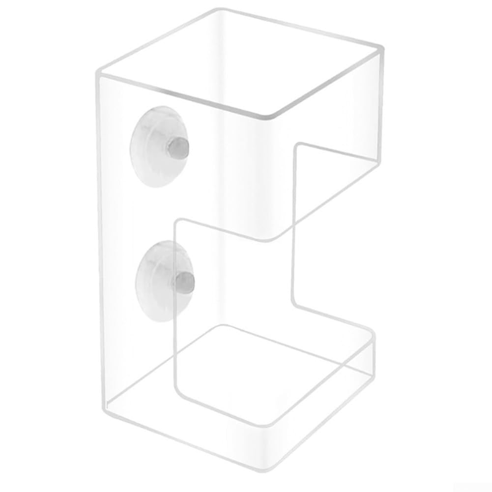Transparent Aquarium Food Dispenser, Automatic Feeder for Small Fish Tanks, Reduces Clogging with Concentrated Feeding, Safe for ps Plastic, Easy Install Suction Cup, Round or Square(square)