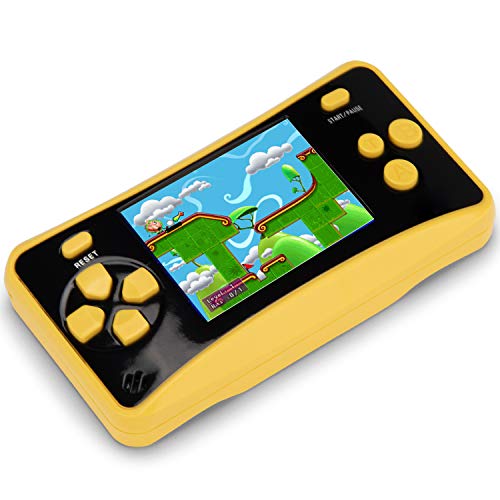 HigoKids Portable Handheld Games for Kids 2.5" LCD Screen Game Console TV Output Arcade Gaming Player System Built in 182 Classic Retro Video Games Birthday for Your Boys Girls (Yellow) - Thumbnail 2
