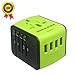 SONGDAY International Travel 3.4A 1500W 4 USB Ports All in One Worldwide AC Wall Outlet Plugs Universal Power Adapter