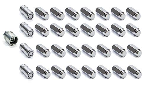 Image of McGard 84820 Chrome Cone Seat Wheel Installation Kit (M14 x 1.5 Thread Size) - for 8 Lug Wheels, 28 Lug Nuts / 4 Locks / 1 Key / 1 Storage Pouch