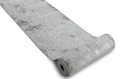 Alfombra de pasillo MEFE gris para proteger el suelo con vellón de dos niveles 4
