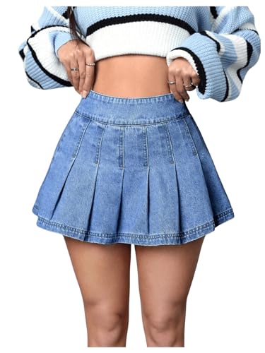 スカート sheller box pleated denim skirt Sheller box pleated denim skirt.