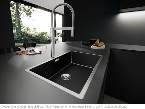 BLANCO CLARON 700-IF Dark Steel | Edelstahl Spüle | Einbauart: Einbau von Oben & Flächenbündig | für 80 cm breite Unterschränke | Widerstandsfähig gegenüber Kratzern | Großes Beckenvolumen