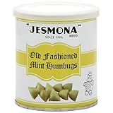 Jesmona Old Fashioned Mint Humbugs Candy Tin 250g (8.8 Oz) - English Hard Boiled Sweets with Toffee Center, Resealable British Hard Candy Gift Tin, Imported Confectionery Treat from England, UK