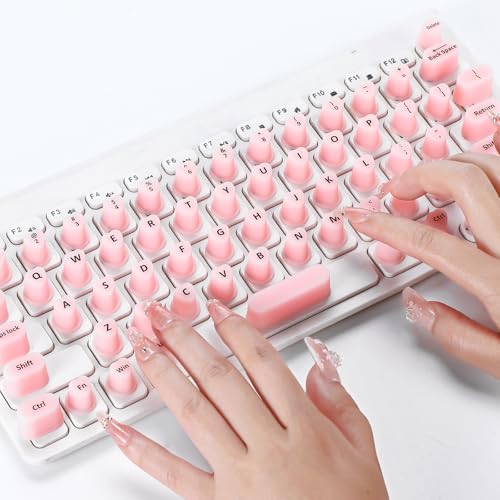 Kingdder 70 Pcs Raised Keyboard Stickers for Long Nails with Letters - Universal Raised Adhesive Nail Art Keyboard Bubbles for Women Office Gaming Computer Accessories Gift