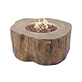 Elementi Manchester Outdoor Table 42 Inches Fire Pit Patio Heater Concrete Firepits Outside Electronic Ignition Backyard Fireplace Cover Lava Rock Included, Natural Gas