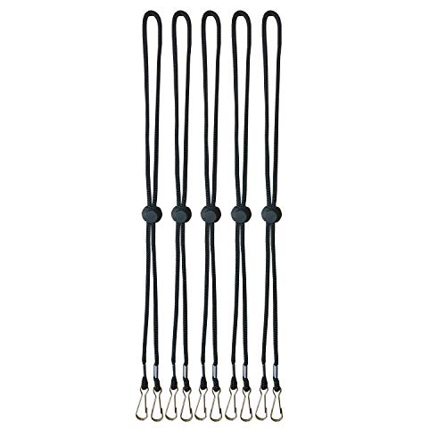 5 Pack - Adjustable Mask Lanyard, Mask Holder Chain Convenient Double Clip Lanyards Strap