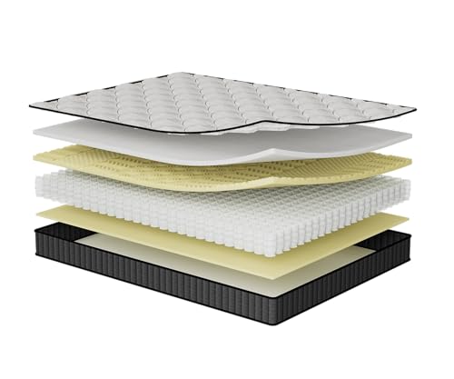 Zinus Hybrid Taschenfederkernmatratze 140x200 cm - Härtegrad H2/H3 - Höhe 25 cm - Kühlende Ergonomische Memory Foam Matratze - Oeko-TEX Zertifiziert - Produziert nach Deutschem Qualitätsstandard
