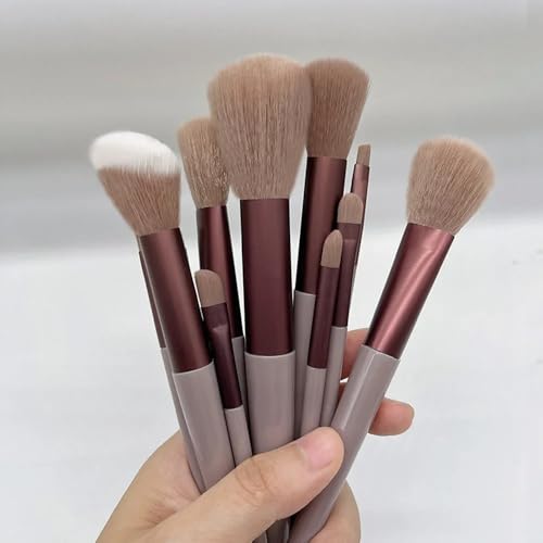 Kit com 13 peças de maquiagem kabuki, Consiga uma maquiagem impecável com nosso conjunto de pincéis