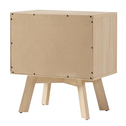 Walker Edison Mid Century Modern 1-Drawer Nightstand Bedroom Storage Drawer and Shelf Bedside End Table, 21 Inch, Coastal Oak - Image 7