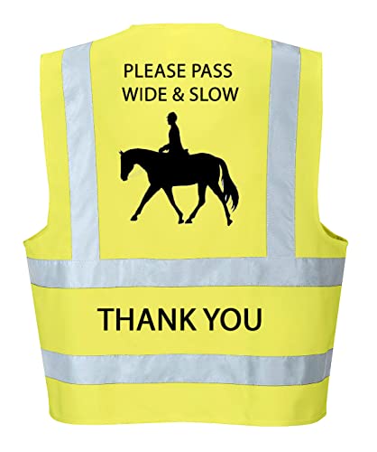 Image of Ultra Hi Vis Viz High Visibility Reflective Vest Please Pass Wide And Slow (Yellow, M)