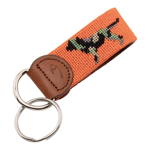Image of Leather Hand-Stitched Needlepoint Key Fob or Key Chain