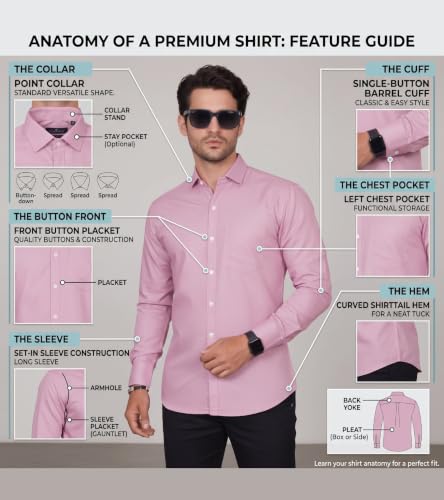 Image of Diverse Men's Solid Formal Shirt | Premium Poly Cotton Full Sleeve Regular Fit Shirt for Men | Stylish Office, Business & Casual