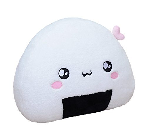 Stuffed Short Plush Onigiri Sushi Girls Birthday Gift Japanese Expression Food Neck Pillow Cushions Nap Doll Home Essential (14.17 inch, Pink Lovely)