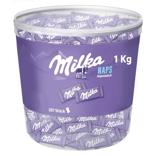 Milka Naps Alpenmilch Mini-Schokoladentäfelchen aus zarter Alpenmilch-Schokolade 1 x 1 kg