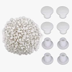 Persianas Para Armarios Ikea Colexy 500 Piezas Tapas de Plástico Ciegos, 5mm para Mueble, Tapones para Agujeros de Perforación, Orificios de Pared Cocina Armario (Blanco)