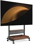FITUEYES TV Stand with Wheels for 40 to 85 inch LED LCD Flat Screen, Corner TV Stand Mount with Storage, Peg Board & Wooden Shelf TV Console K-A207212WD