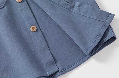 Toddler Baby Girls' Boys' Long-Sleeve Woven Shirt Kids Button Down Shirt Solid Tops Fall Outfits Little Girl Boy4