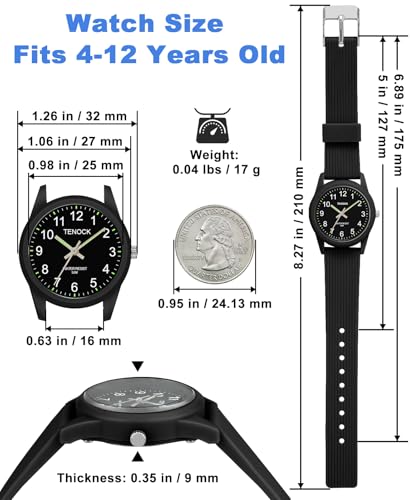 kids analog watches for girls boys watches with soft band learning time 50m waterproof children watch easy to read for ages 4-12 kids gift