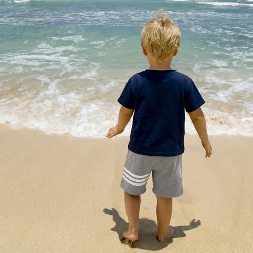 Image of Toddler Boy Clothes Cartoon Cotton Summer Short Sleeve T-Shirt and Shorts Kids Outfit Set 2-7 Year