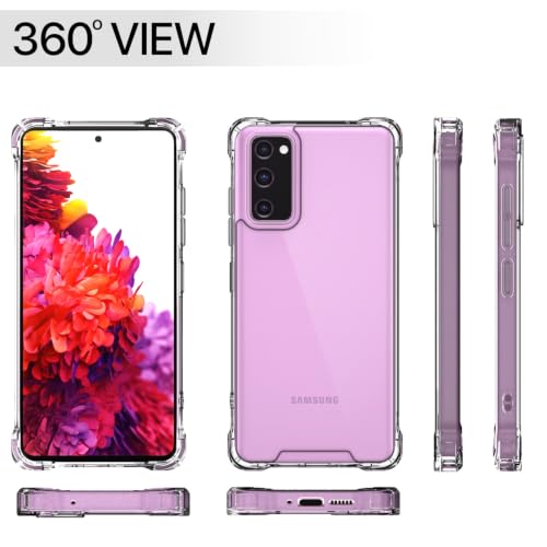 Image of Outlouders Back Cover for Samsung Galaxy S20 Fe 5G Clear Transparent PC + TPU Bumper Case with Raised Edges for Shockproof Protection (Transparent)