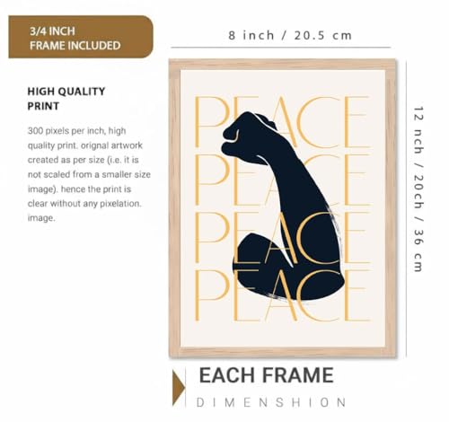 Image of BLINKART Black Cat Aesthetic Modern Art Walls With Frame | Natural Wood Texture | Living Room Bedroom Office Wall Decoration | Poster Home Decor Frames Wall Bedroom | 12x8 Inches (D68)