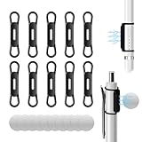 DGMDGS 10 Pack Magnetic Pen Holder for Refrigerator, Adjustable Pen Pencil Holders, Silicone Flexibl Pencil Holder for Whiteboards, Desk, Clipboard(Black)