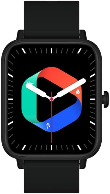 Front view of Genius Solutions F3 G1 Smart Watch displaying a colorful watch face